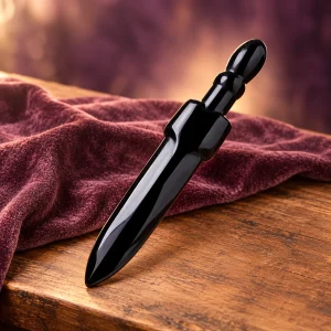 Athamé Dague Classique en Obsidienne Noire
