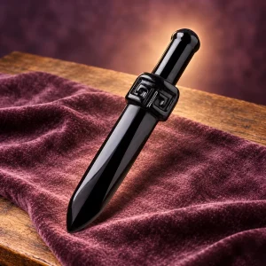 Athamé en Obsidienne Noire à Garde Carrée