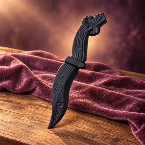 Athamé en Obsidienne Noire au Manche Dragon