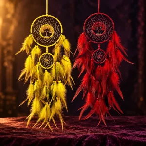 Attrape-Rêves Arbre de Vie Grand Format à Plumes