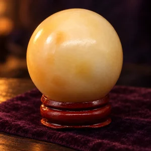 Boule de Cristal Jade Jaune 40 mm