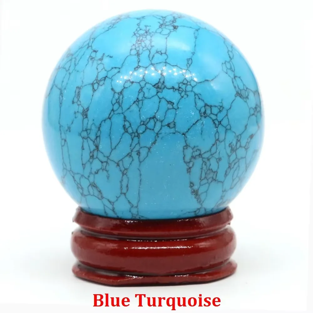 Boule de Cristal en Pierre Naturelle, Format Moyen – Turquoise bleue synthétique À l'unité