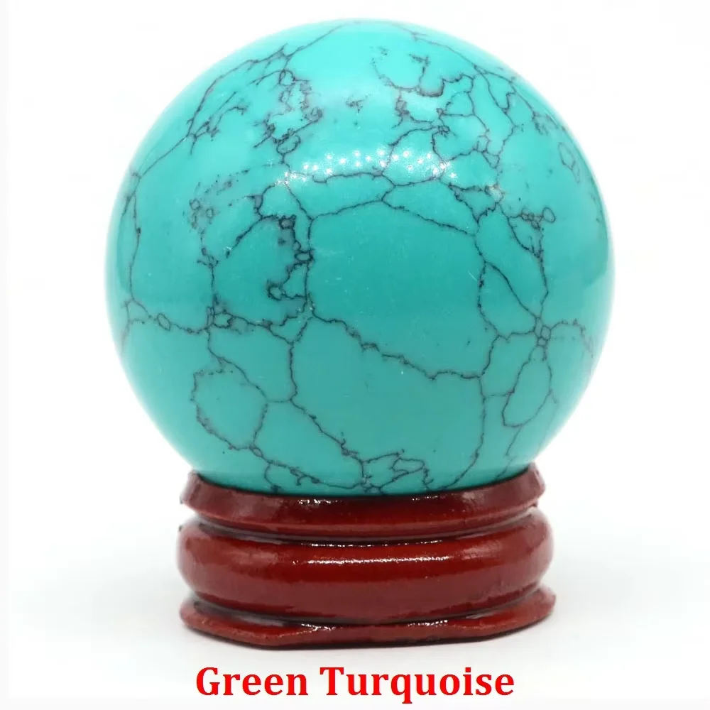 Boule de Cristal en Pierre Naturelle, Format Moyen – Turquoise verte synthétique À l'unité