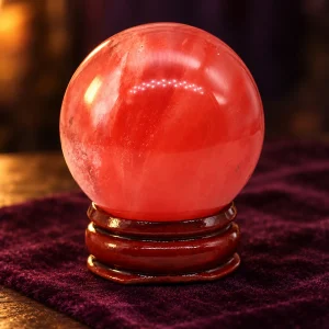 Boule de Cristal Quartz Cerise en Verre 40 mm