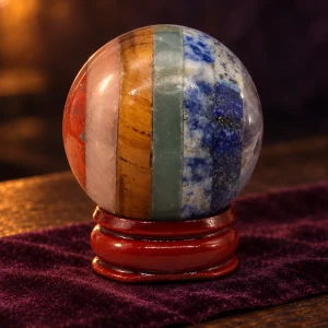Boule de Cristal Sept Chakras 40 mm