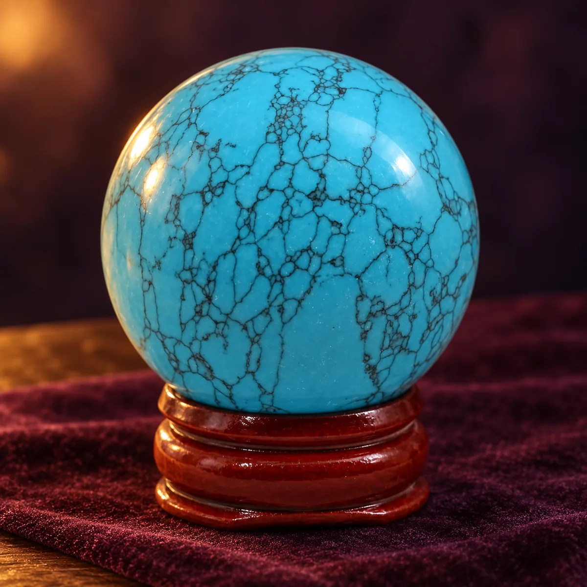 Boule de Cristal Turquoise Bleue Synthétique 40 mm