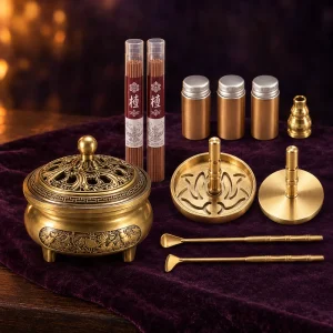 Coffret Sceau d’Encens, Brûleur Tripode à Anses