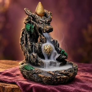 Fontaine à Encens Montagne au Dragon en Résine