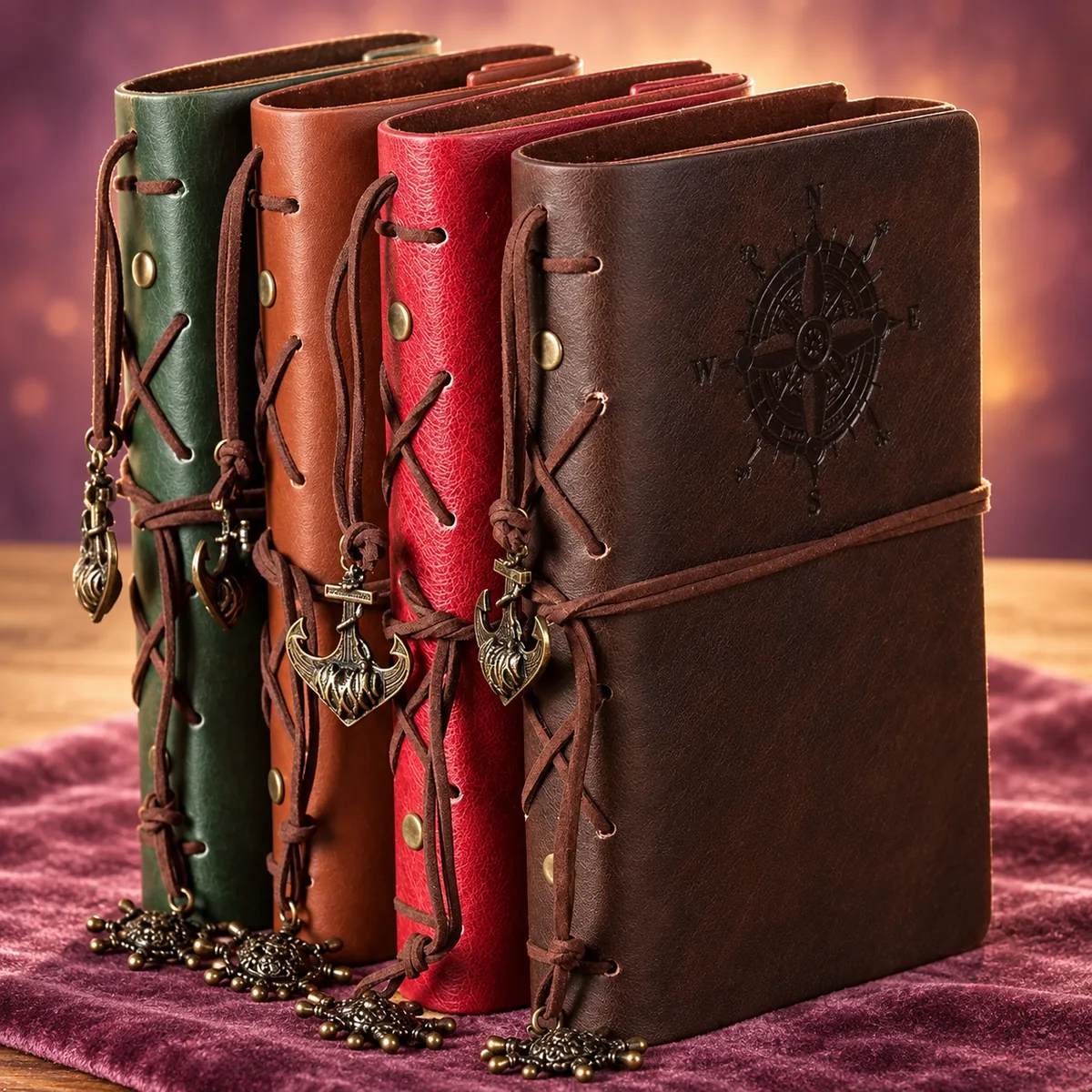 Grimoire Carnet à Spirale Vintage Motif Ancre