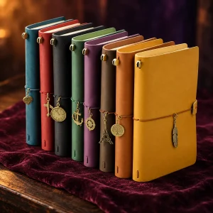 Grimoire Carnet de Voyage en Cuir Véritable Rechargeable