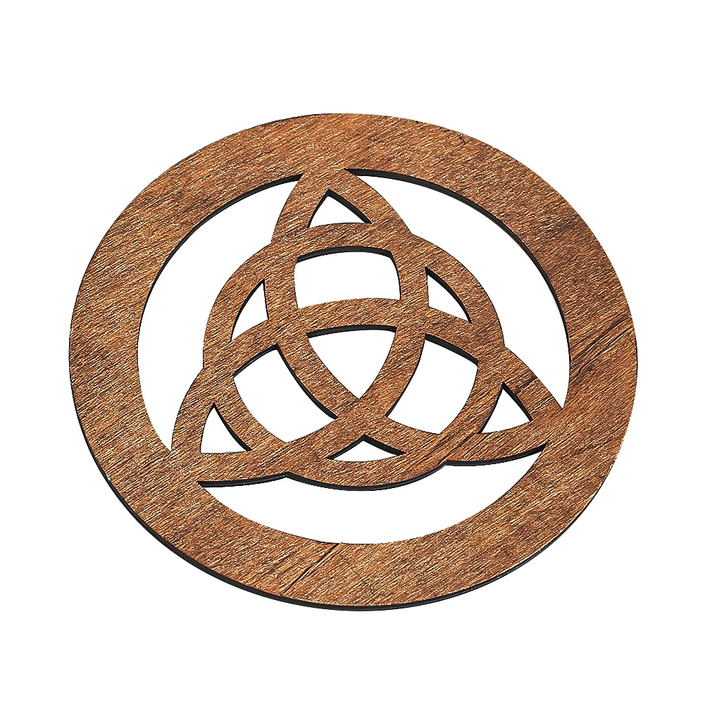 Pentacle d'Autel en Bois Rond, Étoile ou Nœud Celtique