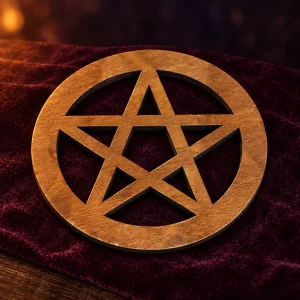 Pentacle en Bois Découpé au Laser