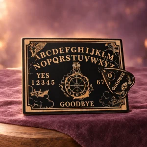 Planche Ouija Noire Bordée d’Or, Pentacle Central