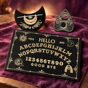 Planche Ouija Noire Hello, Soleil et Main