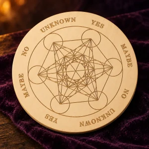 Planche de Radiesthésie Cube de Métatron en Bois