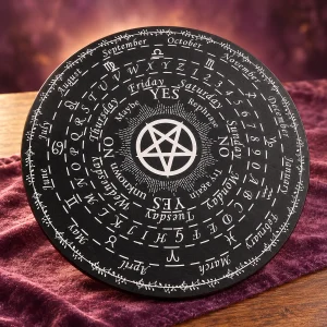 Planche de Radiesthésie Pentagramme en Bois Noir, Grand Diamètre