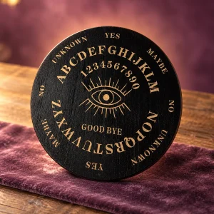 Planche de Radiesthésie Ronde Œil en Bois