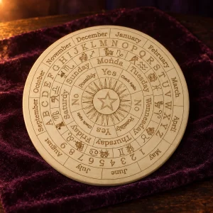 Planche de Radiesthésie Roue du Zodiaque en Bois Clair