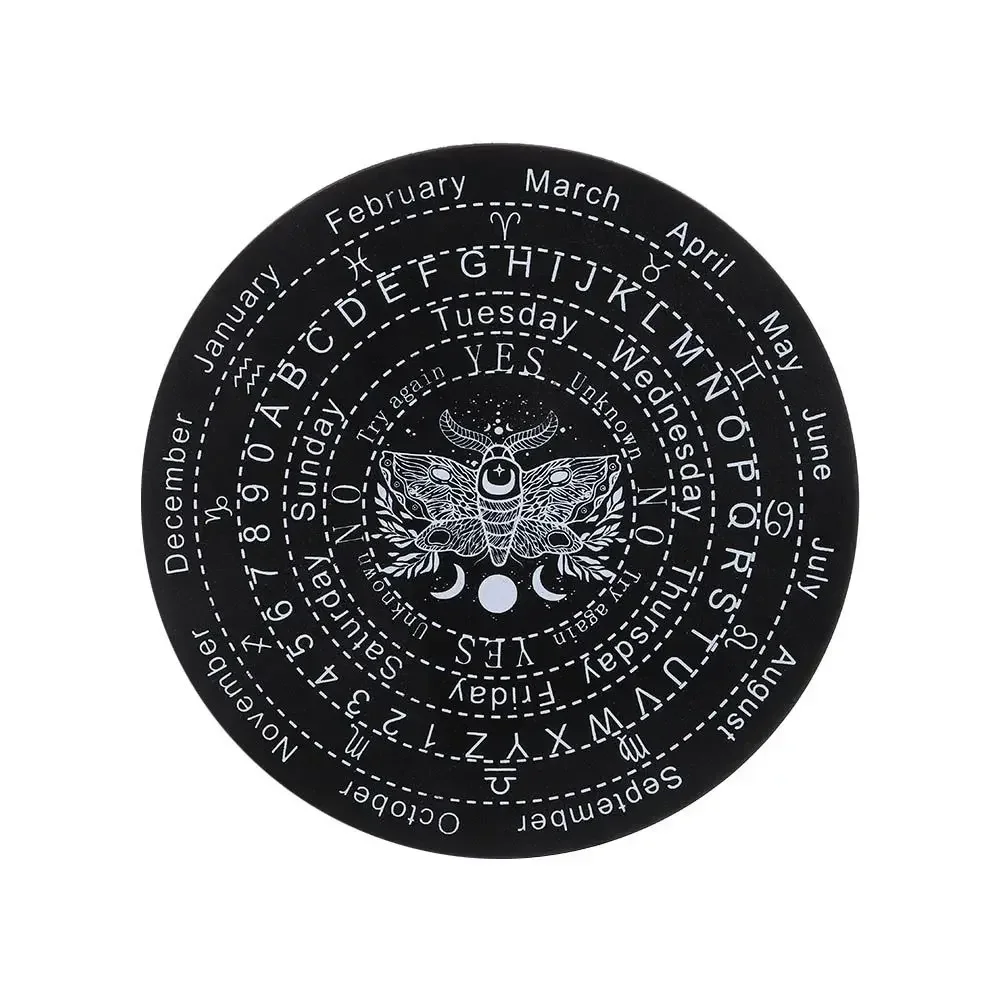 Planche de Radiesthésie Soleil, Lune et Étoiles en Bois – Modèle 2, noir, 15 cm