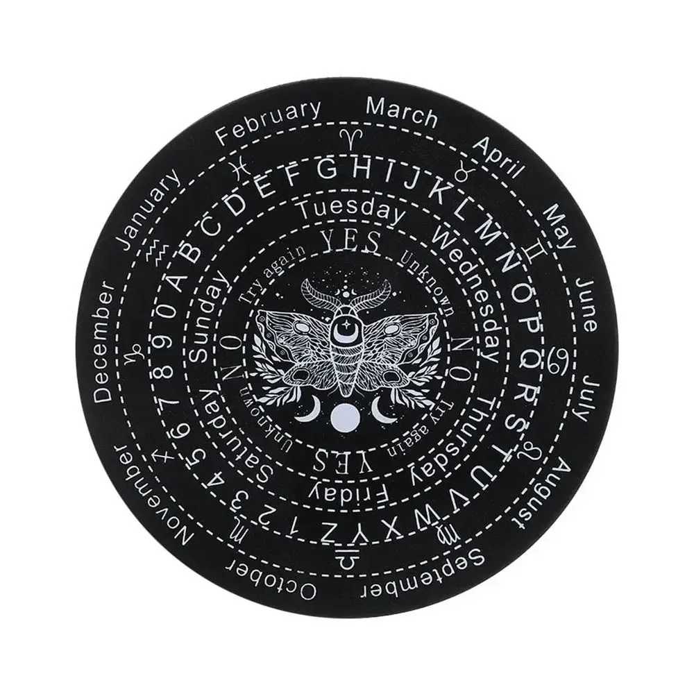 Planche de Radiesthésie Soleil, Lune et Étoiles en Bois – Modèle 2, noir, 25 cm