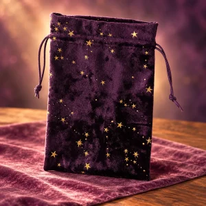 Pochette de Tarot en Velours Nacré Étoilé