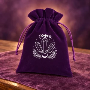 Pochette de Tarot Violette Brodée de Cristaux