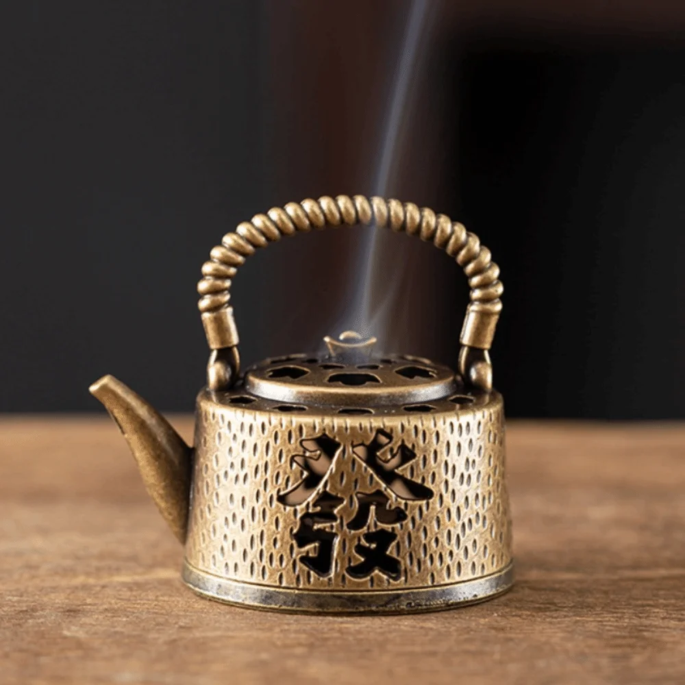 Porte-Encens Nuages Xiangyun en Laiton avec Couvercle – Modèle A