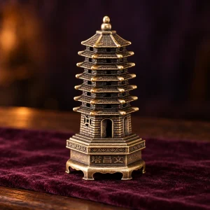 Porte-Encens Pagode à Étages en Laiton