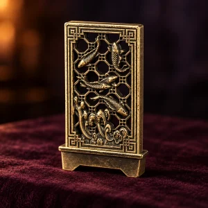 Porte-Encens Paravent Floral Ajouré en Laiton