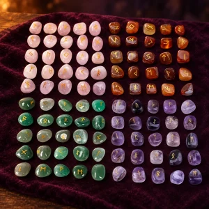 Runes Divinatoires en Cristal, Sept Pierres au Choix
