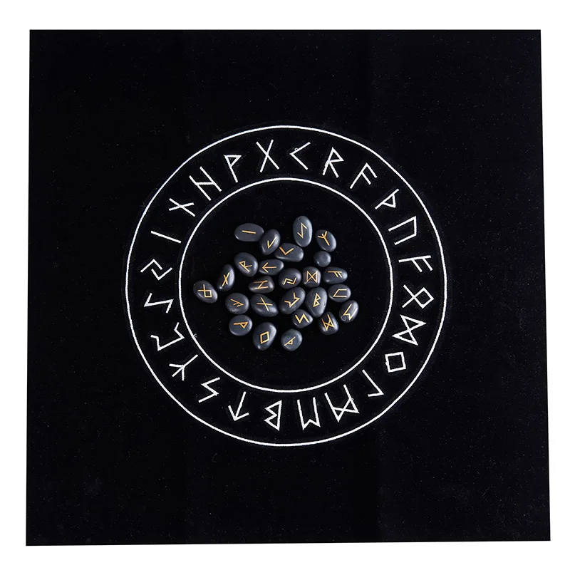 Runes Divinatoires en Galets de Rivière, Boîte et Sachet – vue 2
