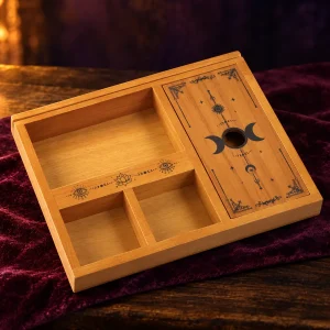 Support de Cartes de Tarot en Bois à Compartiments