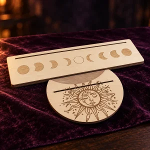 Support de Cartes de Tarot en Bois Noir ou Naturel