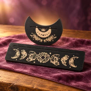 Support de Cartes de Tarot Noir Phases de Lune