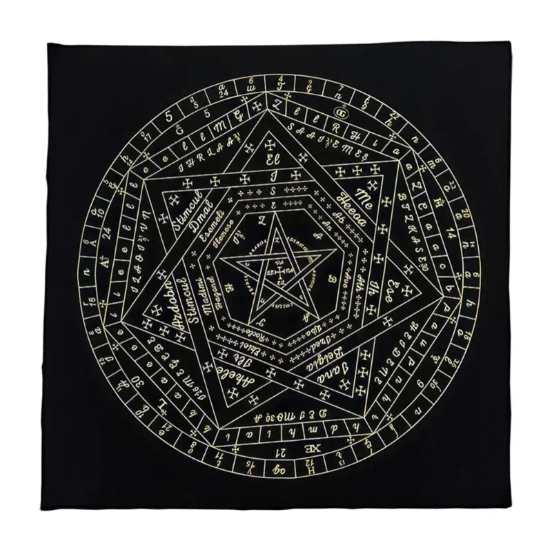 Tapis de Tarot Carré pour Tirages, Pendule et Runes – Motif D 50 × 50 cm