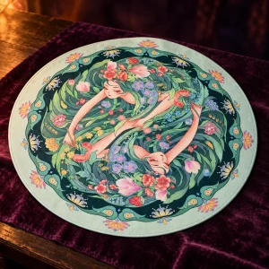 Tapis de Tarot Cercle de Serpents Vert d’Eau