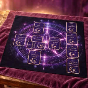 Tapis de Tarot Croix Celtique à Lueur Violette