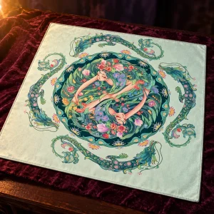 Tapis de Tarot Ronde de Serpents Fleuris