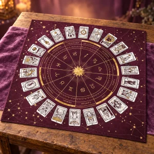 Tapis de Tarot Roue des Arcanes Majeurs