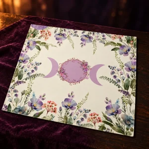 Tapis de Tarot Triple Lune Fleurie